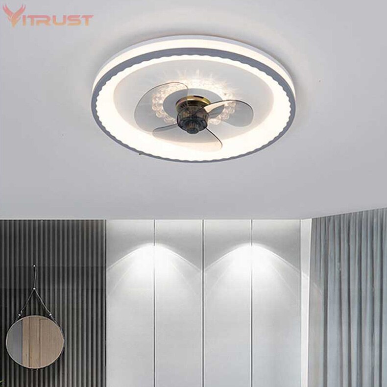 Usynlig vifte ledd taklampe fjernkontroll dimbar ultrastille kan timing vifte led 36w