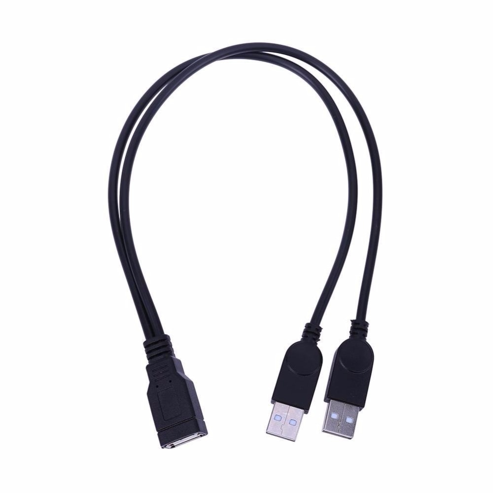 Dual USB 2.0 A Male to USB Female Splitter Extension Cable