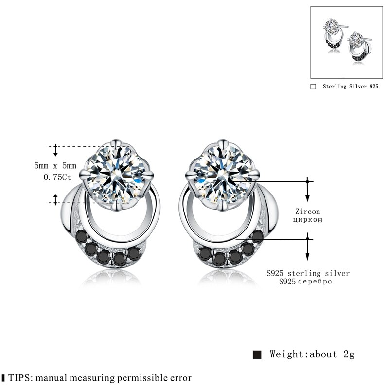 Schwarz Granne Neue Nette Echtem 925 Sterling Silber Schmuck Hochzeit Zucht Ohrringe für Frauen Weibliche Ohrring TT096