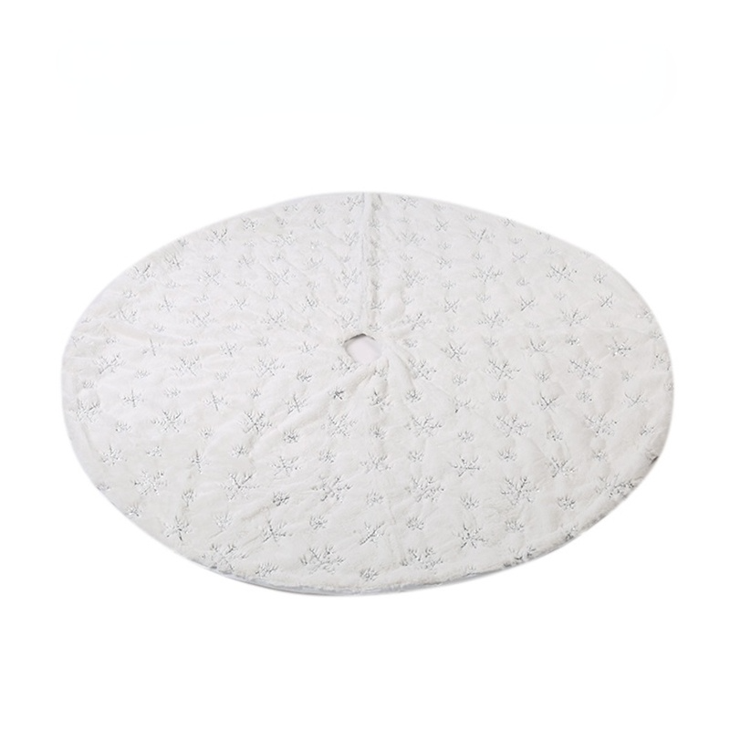 90/120Cm Kerstboom Rok Witte Sneeuwvlok Pluche Mat Faux Bont Voet Tapijt Thuis Xmas Tree Nieuwjaar decors Noel Schort Ornament: Sliver Snowflake / 150cm