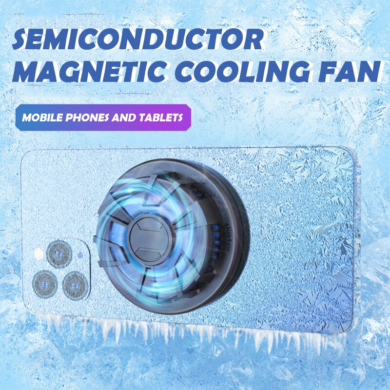 Magnetische Mobiele Telefoon Koeler Halfgeleider Draagbare Tablet Koelventilator Houder Ipad Mute Radiator Voor Android Iphone Accessoires