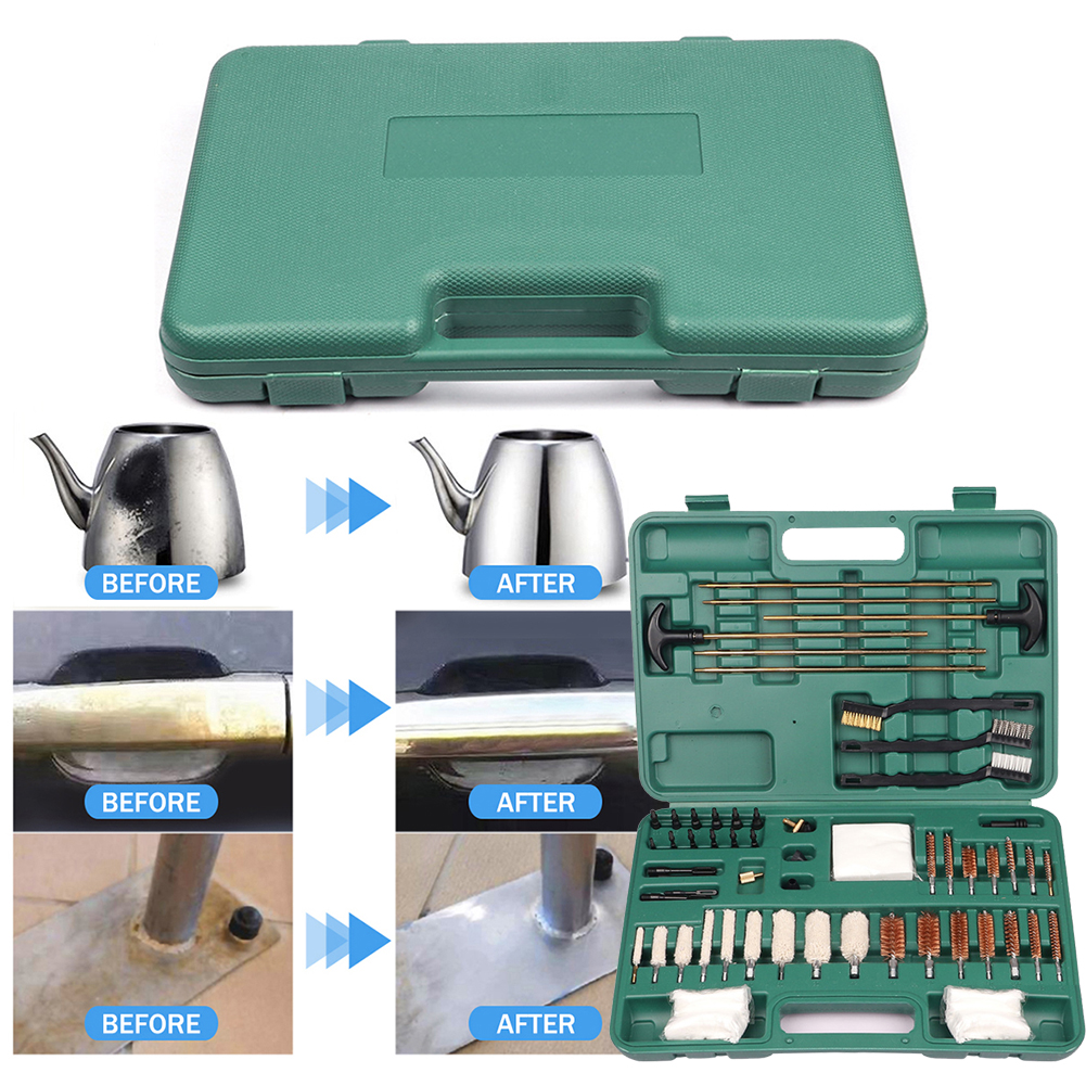 62pcs Steel Wire Rod Brushes with Storage Case Multi-function Copper Wire Hunting Supply Tube Cleaning Brush Kit