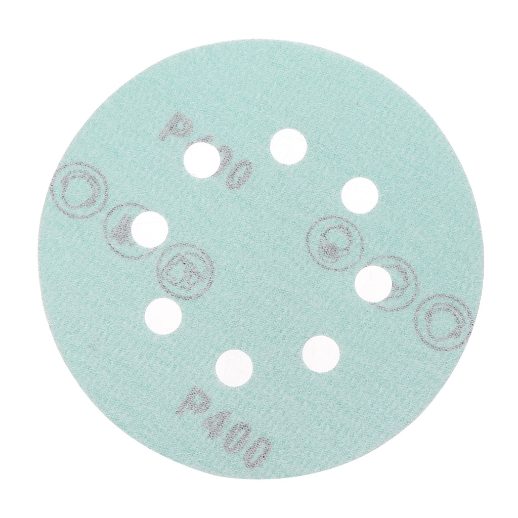 10 stk anti tilstopning 125mm sandpapir 5 " polyester film slibeskive våd og tør krog og løkke slibeværktøj korn 60 ~ 2000