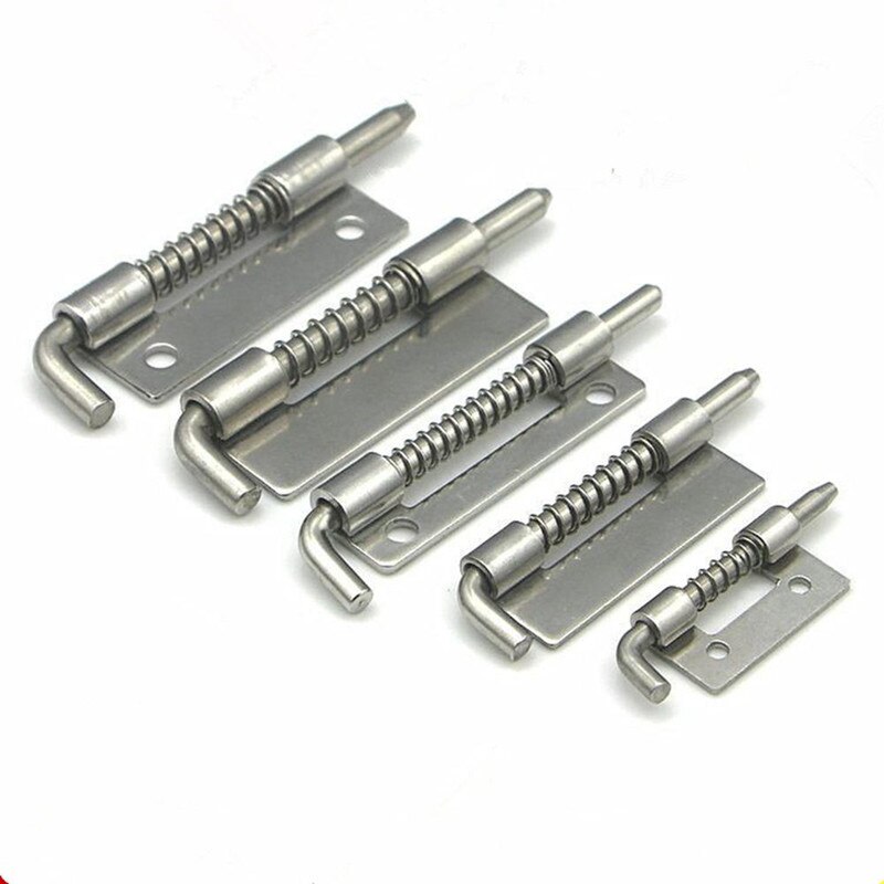 304 Stainless Steel loaded Hinge bisagras Security Spring bolt Barrel Latch for Industrial Welding Distribution Cabinet Hardware