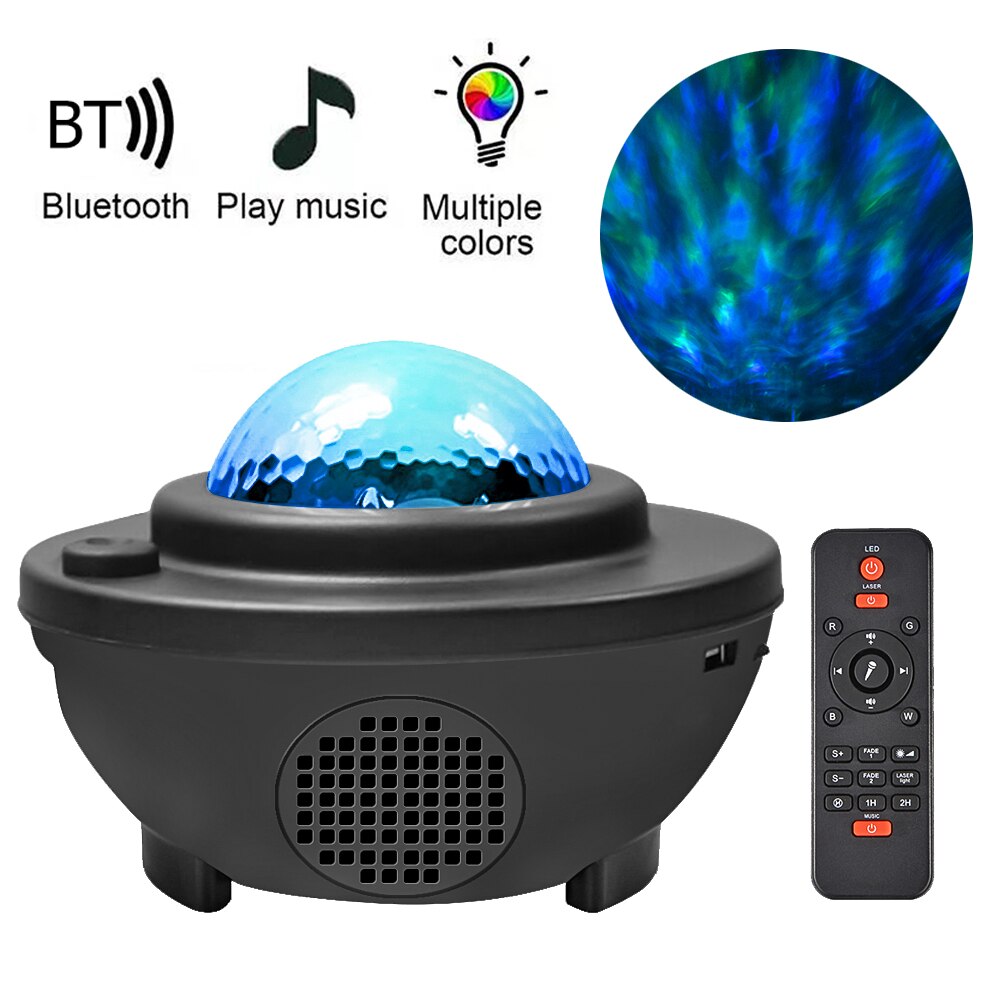 Lamp led galaxy kleurrijke oceaan golf projector usb bluetooth bediening muziek slaapkamer decoratie voor thuis kinderen kerst