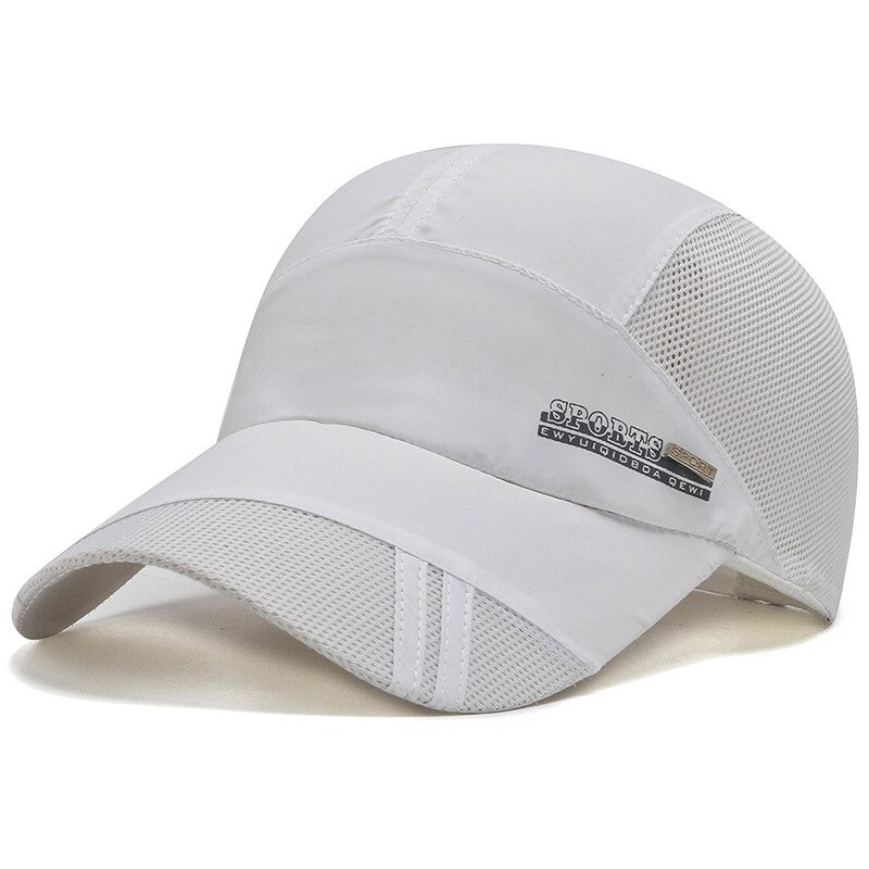Masculino feminino esportes de secagem rápida boné de beisebol snapback sunhat malha retalhos de pesca ao ar livre correndo hip hop chapéus de beisebol casquette: White Cap