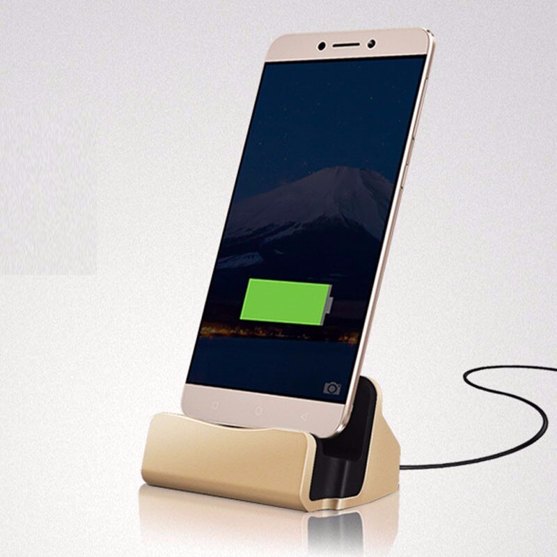 Type-C Dock Station Charging Stand For Samsung A22 A32 A52 A72 5G S20 Ultra S10 S9 S8 Plus Type-C USB Charger Docking Station: Gold