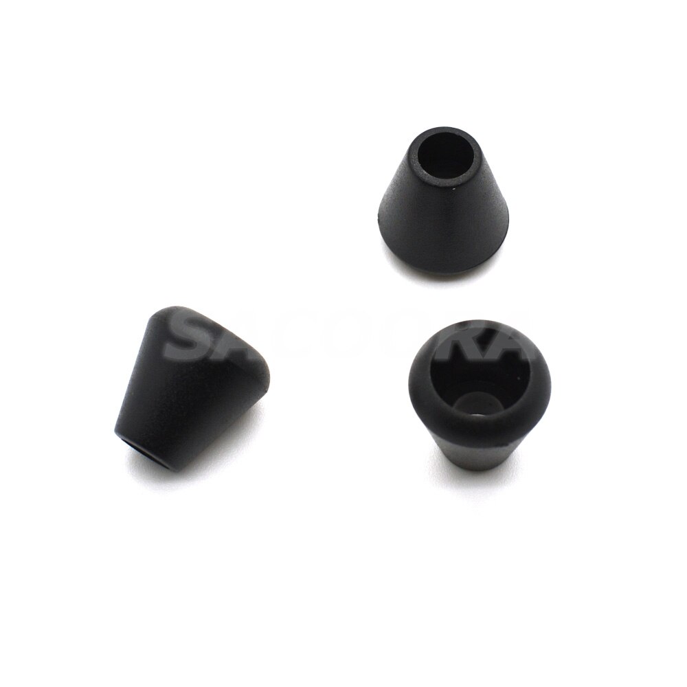500 stks/pak Zwarte Rits Pull Eindigt Bell Stopper Zonder Deksel Cord Lock Plastic Zwart Gat: 5mm