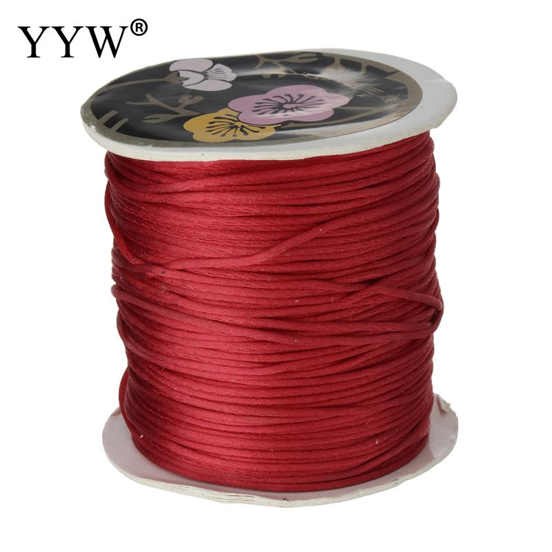 70 m/PC 1mm bobine de Nylon mélange couleur noir chinois Satin soie noeud macramé cordon perles européen tressé fil: red