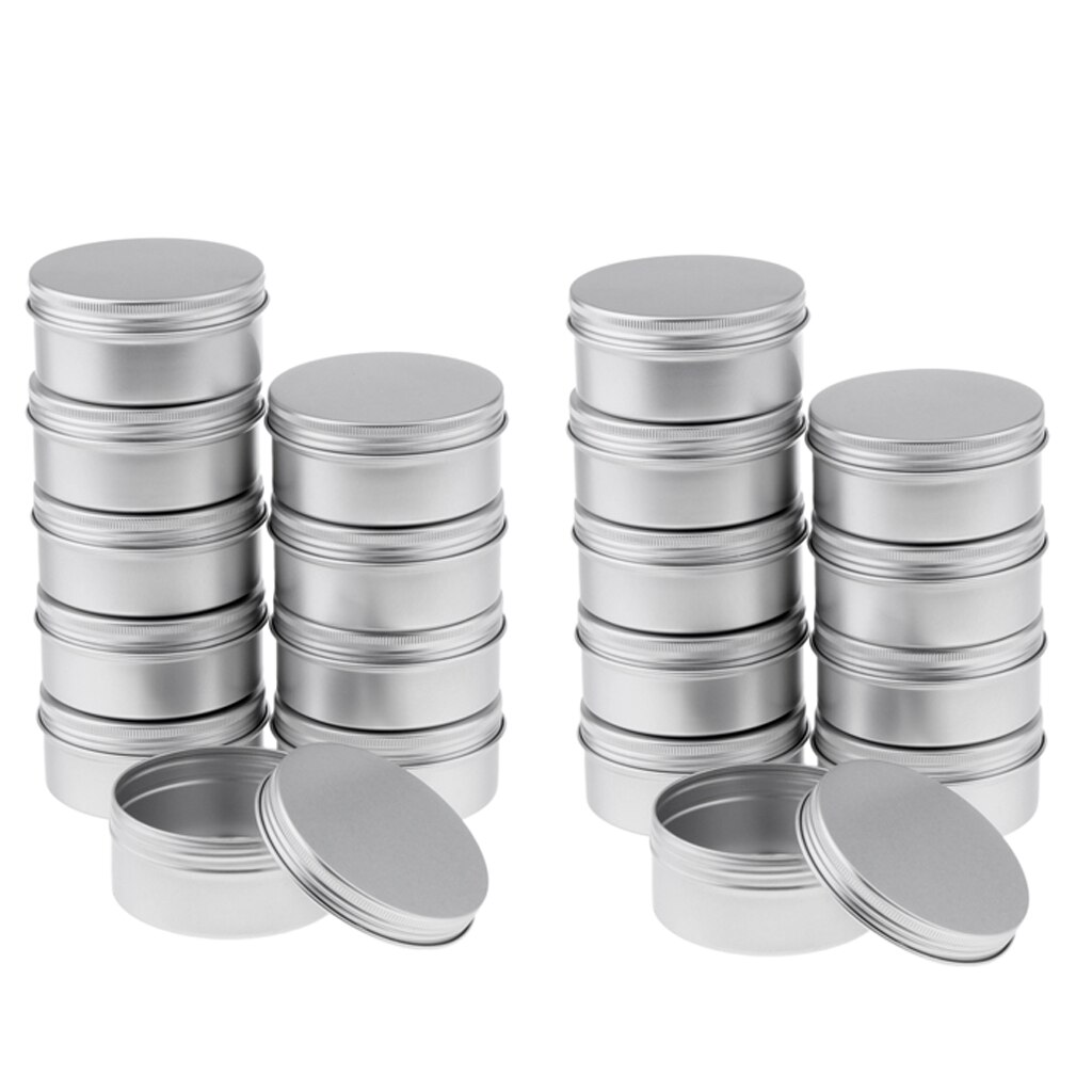 20 Stuks Aluminium Blikken Blikjes-Ronde Opslag Potten Schroef Deksels Metalen Blikken, Reizen Blikken Cosmetische Hervulbare Containers, 150 Ml