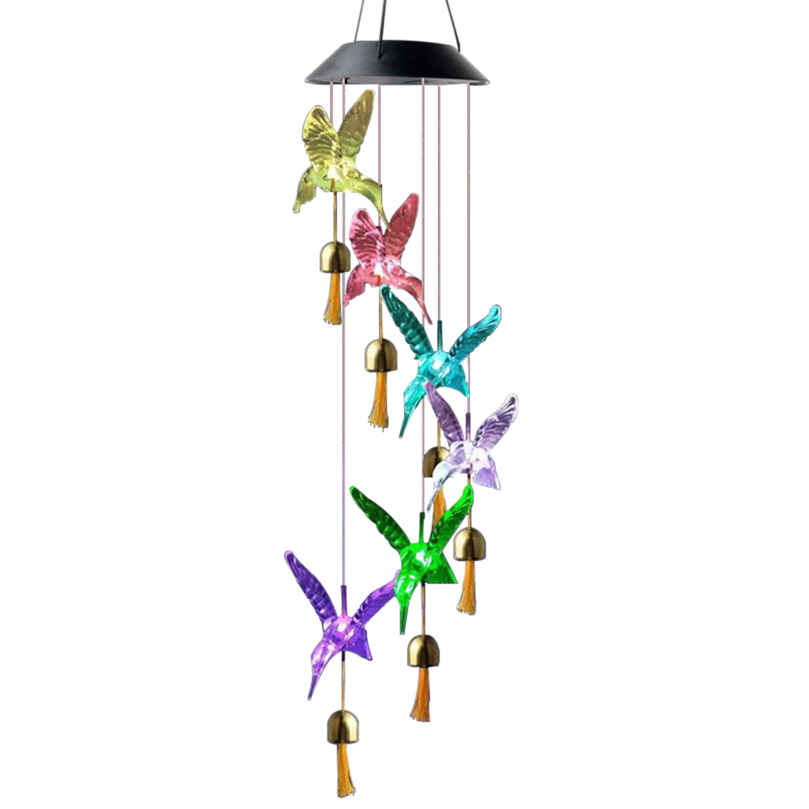 Garden Solar Wind Chime Outdoor Waterproof LED Decorative Mobile Hanging Patio Bedroom Yard Home Decor Party Color Changing