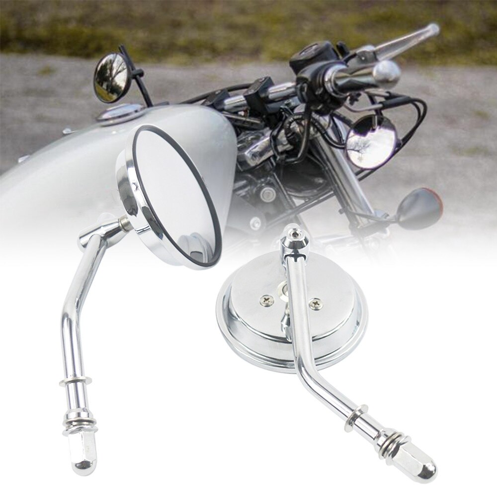 Rétroviseur rond noir/Chrome de moto, pour Harley Sportster 883 1200 Iron 883 Softail Dyna