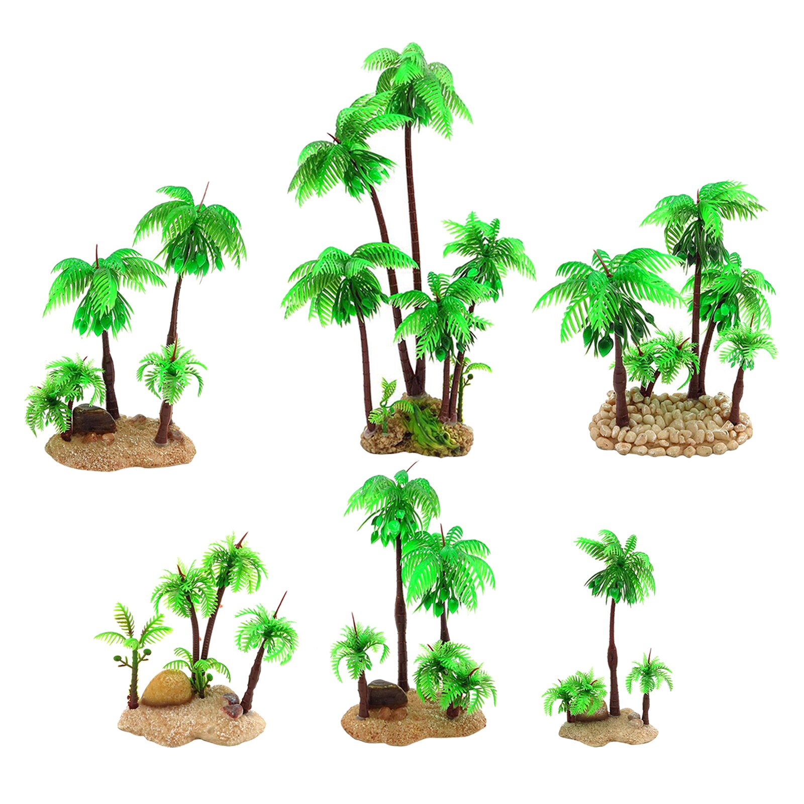 Artificial Plastic Aquarium Plants - Coconut Tree - Different Designs 06