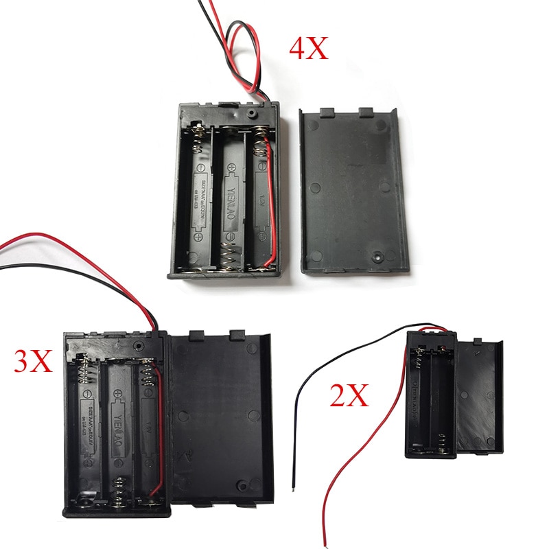 1Pcs 2 3 4 X Aaa Batterij Houder Storage Case Box Met Schakelaar & Cover Voor Aaa Batterijen Standaard container