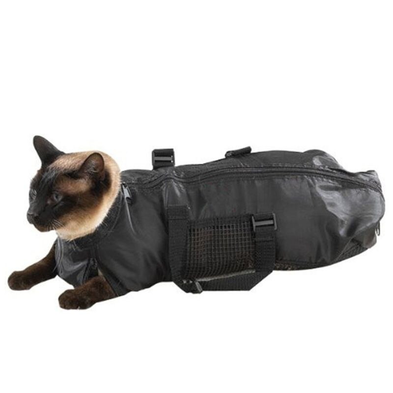 Bolsa de aseo para gatos, bolsa de restricción mediana + bozal gratis para gato, bolsa de baño portátil y duradera para mascotas del centro de la ciudad