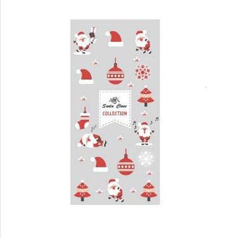 50Pcs Kerstman Kerstboom Elanden Pvc Zakken Transparant Clear Zak Cadeau Voor Kerst Bakken Candy Cookie Verpakking tassen