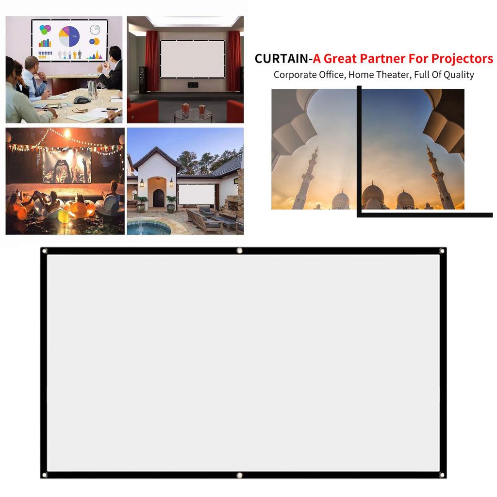 Wrinkle-free Projector 120&quot; / 150&quot; 16:9 Foldable Screen for Home Theater