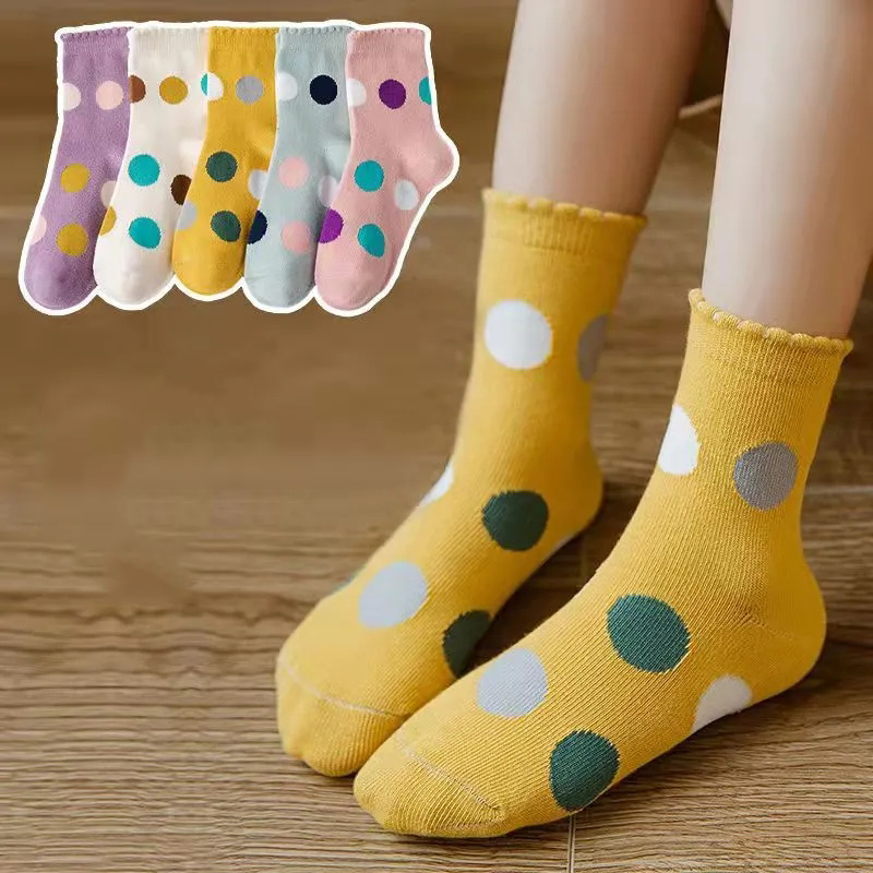 5 paia/lotto 1-12Y bambini calzini di cotone caldo autunno inverno bambini calzini tubo centrale simpatico cartone animato ragazzi ragazze pettinato calzini di cotone