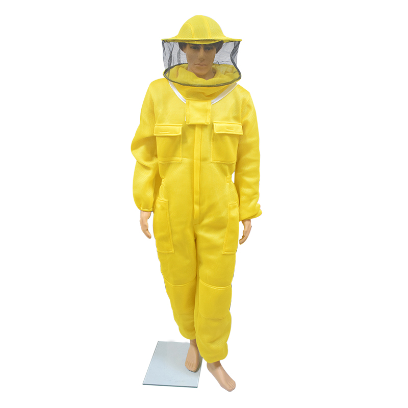 Bee Suit Grade Preferred 3D Air Cotton Fabric Full Body Beekeeping Protective Clothing Beekeeper Suits Equipment: L / Ivory