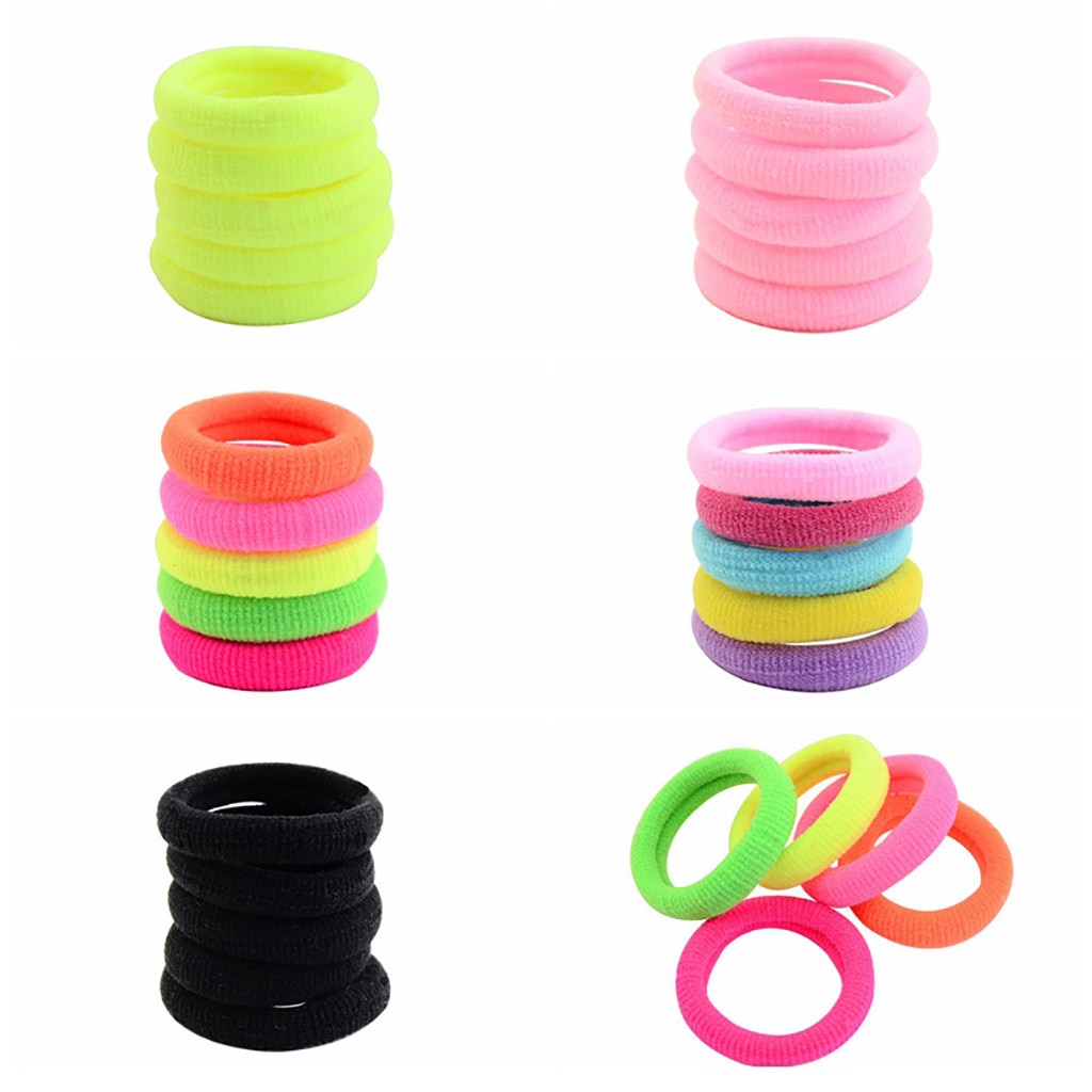 Outils de coiffure professionnels femmes filles bandeau de cheveux cravates corde anneau élastique bandeau élastique pour queue de cheval 10 pièces D301108