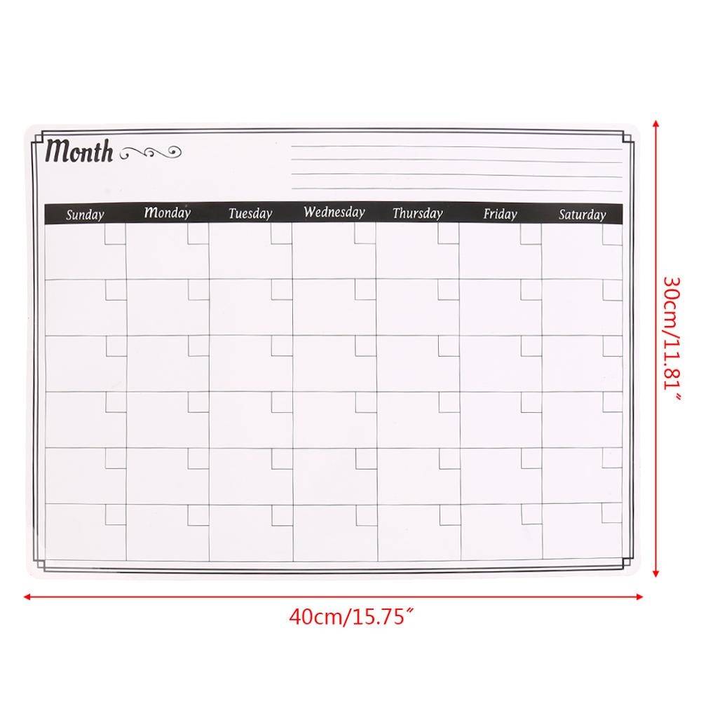 A3 Monthly Planner Magnetic Whiteboard Fridge Magnets Message Board Remind Memo Drawing Pad Calendar