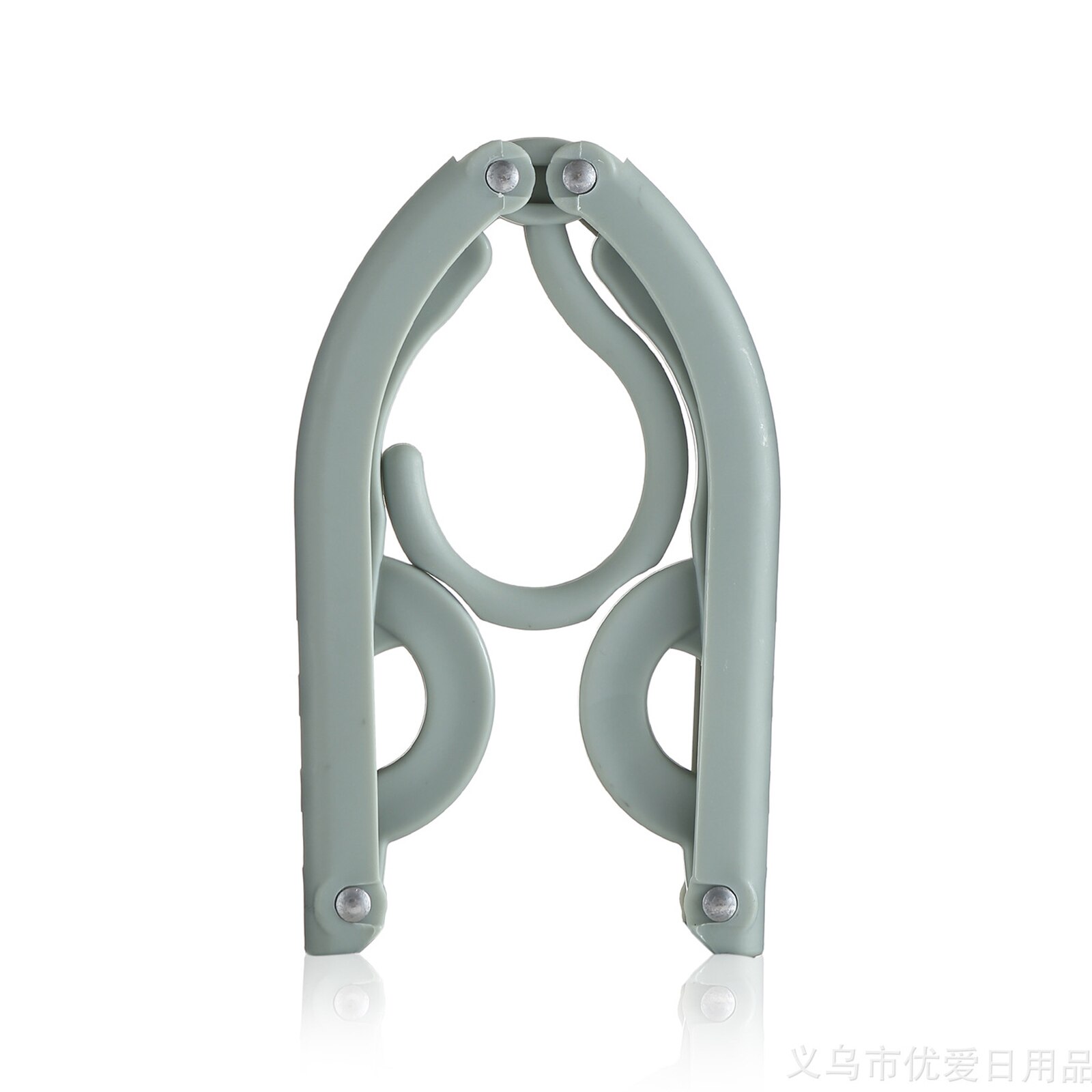 Multifunctional Portable Travel Folding Clothes Hanger Out Door Drying Rack Kids Home Storage Clothing Organizer: Gray Blue