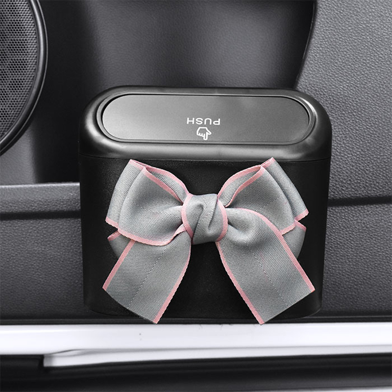 Leuke Strik Auto Prullenbak Opknoping Voertuig Vuilnis Stofhoes Opbergdoos Drukken Type Prullenbak Auto Interieur Accessoires: Goud