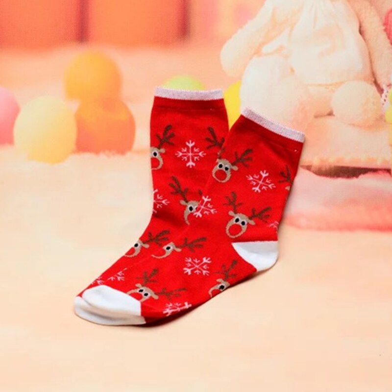 Chaussettes de noël père noël bonhomme de neige en coton, 1 paire, décorations pour la maison, de noël, nouvel an,: A10