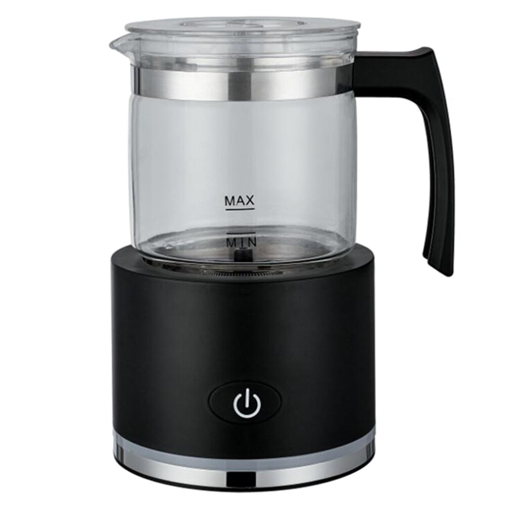 Grote Capaciteit Melk Frothers Elektrische Melkopschuimer Stoomboot Led Automatische Schuim Maker Voor & Koud Melkschuim Rvs: Glass Cup1 EU Black