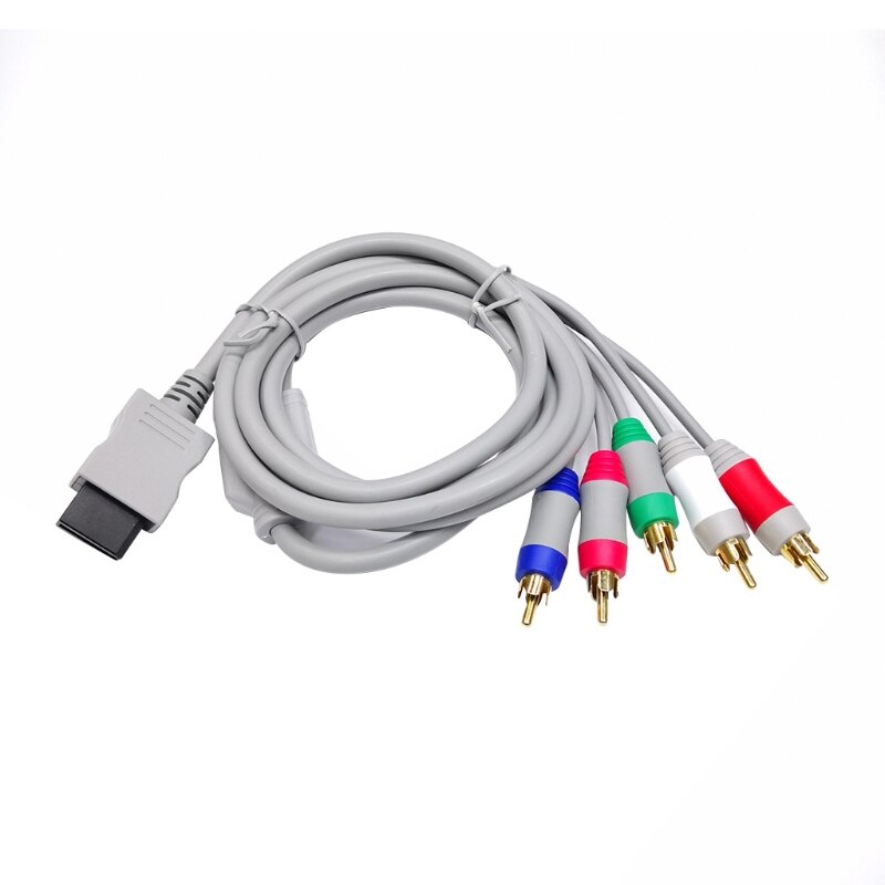 1.8m 1080P HDTV Video Cable AV 5RCA Cord High-Definition Component Wire Compatible with Wii/WiiU Game Console
