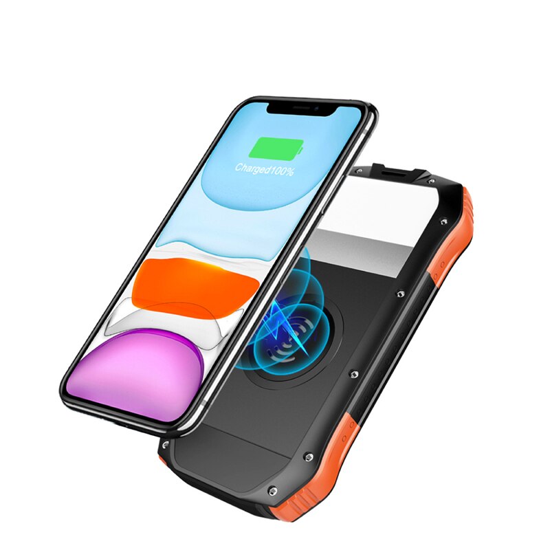 10W Fast Qi Wireless Charger 16000mAh Solar Power Bank PD 18W USB Poverbank Waterproof Powerbank for iPhone 11 Samsung S9 Xiaomi
