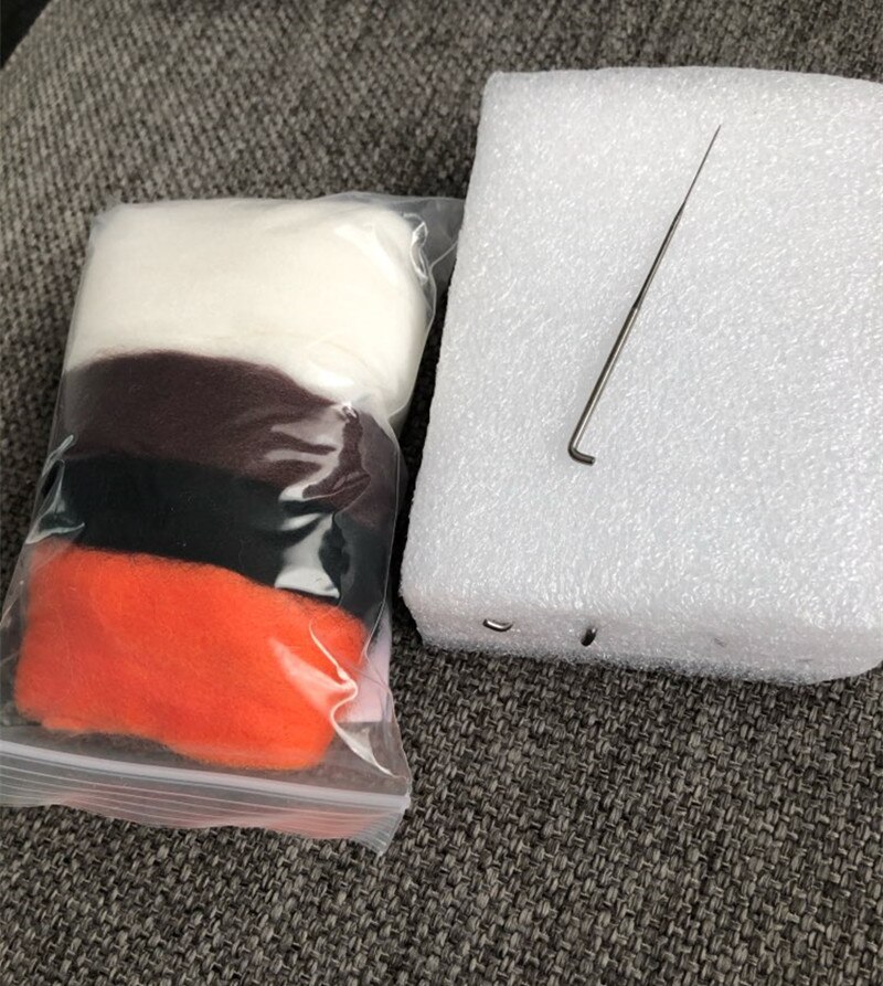 1 zestaw słodkie zwierzaki broszka DIY wełna filcowanie igłą pakiet materiałów wełna filc rękodzieło Poke zestaw DIY zestaw do rękodzieła dzieci prezent