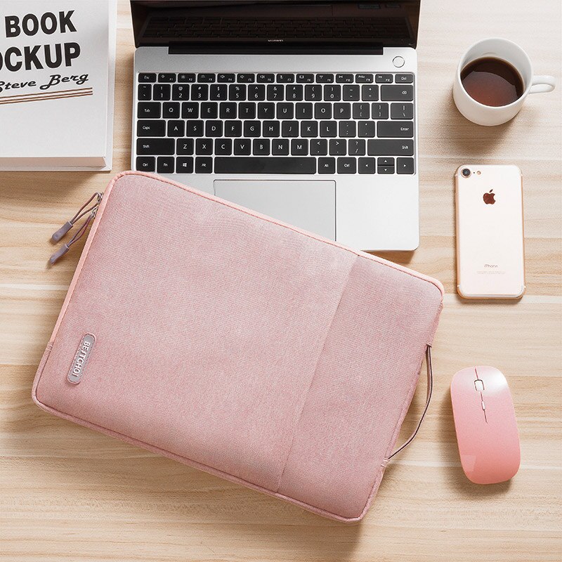 Bolsa para laptop 12 13.3 14 15.6 polegadas, bolsa para notebook para macbook air pro 13 15 huawei dell lenovo xiaomi superfície asus hp case: Rosa / 13.3-polegadas