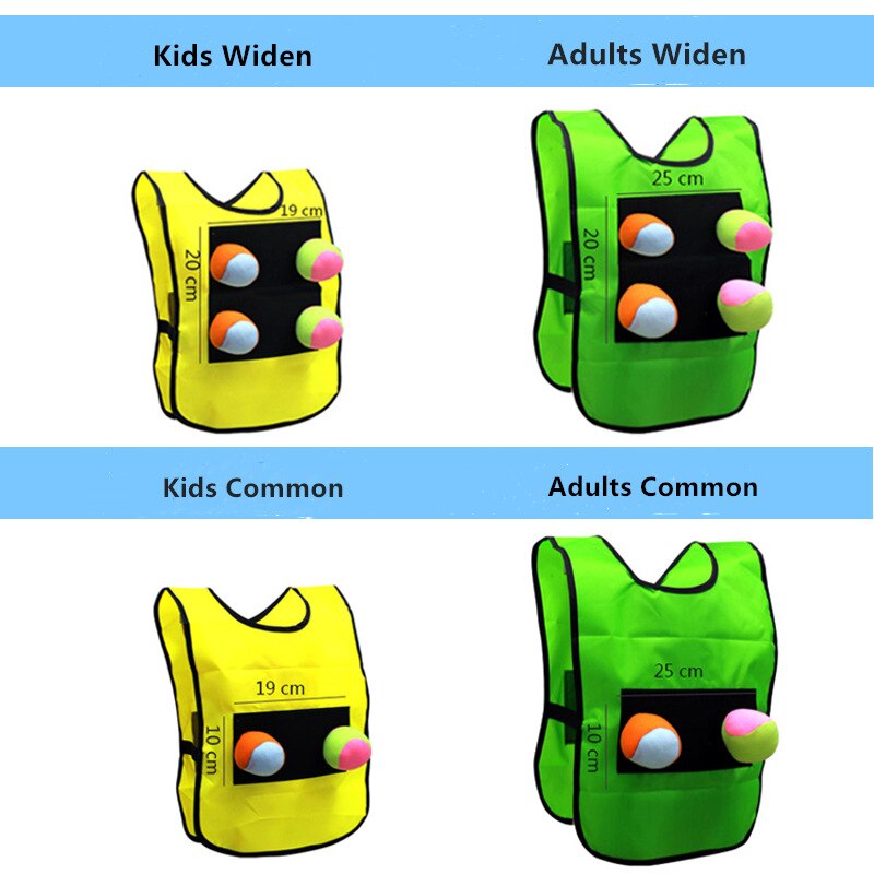 1 squadra Giochi Shirt con 3 Sfera Appiccicosa Giochi All'aperto Per Bambini Genitori Giocattoli di Sport Per I Bambini Dodge Sport con la Palla Giocattolo la cooperazione Gioco