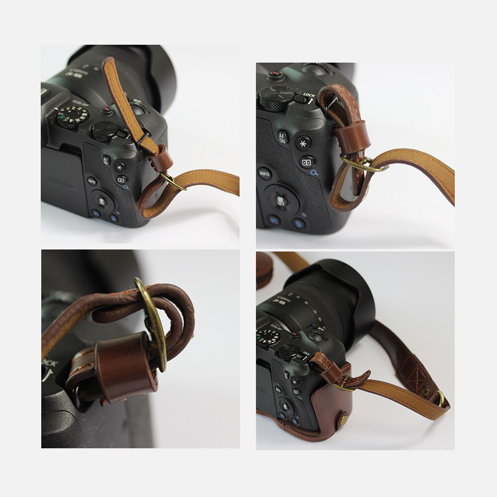 Étui en cuir PU pour Canon EOS RP R-P housse de protection pour sac photo avec bandoulière et mini étui