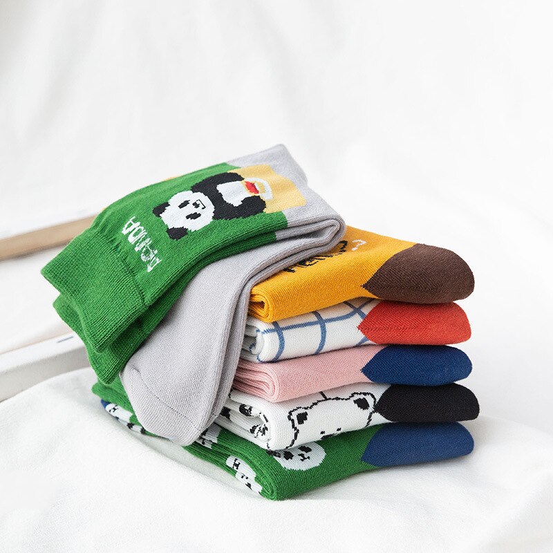 Meias femininas animal panda engraçado meias criativo streetwear doce bonito coreano kawaii dos desenhos animados meias skarpetki sokken calcetines soks