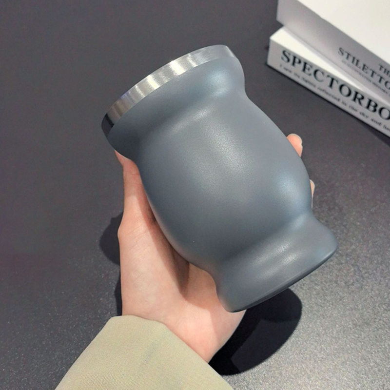 1 Set Yerba Mate Cup 304 Roestvrij Staal Dubbelwandige 8 Oz Yerba Mate Kalebas Cup Met Stro Lepel En Reinigingsborstel theewaar Sets