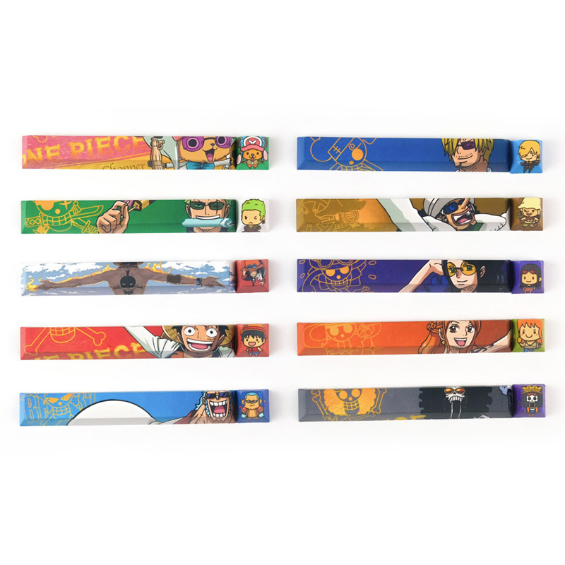 1 Set Five Sides Dye-subbed Space Bar 6.25X 6.25U Spacebar And ESC Keycaps PBT Cherry Profile Keycap For One Piece