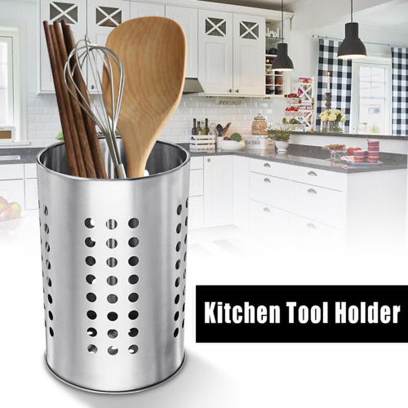 Eetstokjes Houder Keuken Opbergplank Roestvrijstalen Bestekhouder Kooi Afdruiprek Opslag Lepel Eetstokjes Organizer Rack: Default Title