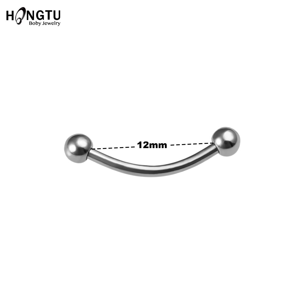 HONGTU 1PC G23 Titan Körper durchbohren Schmuck Punk Hufeisen Septum durchbohren Nase Lippe Ring Ohr Smiley Bar BCR Rund Hantel: TI70008-12mm-1pc