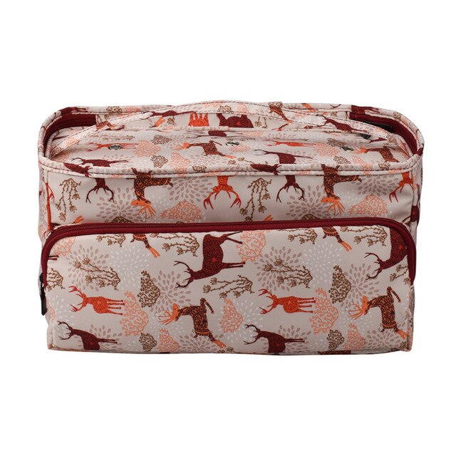 Print Crochet Bag 2 Styles Portable Storage Container with Holes Yarn Storage Bag Sewing Tool Durable Hooks Knitting Accessories: deer