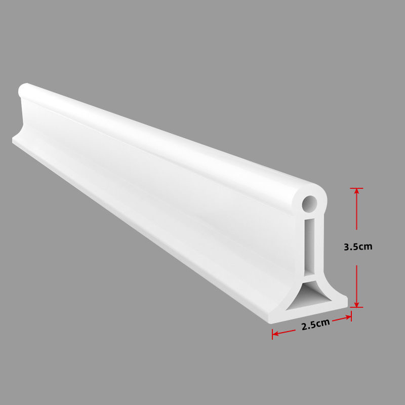 Bathroom Water Stopper Shower Barrier Door Threshold Water Blocking Wash Basin Splashproof Bendable Silicone Sealing Dam Barrier: WHITE / 76mm