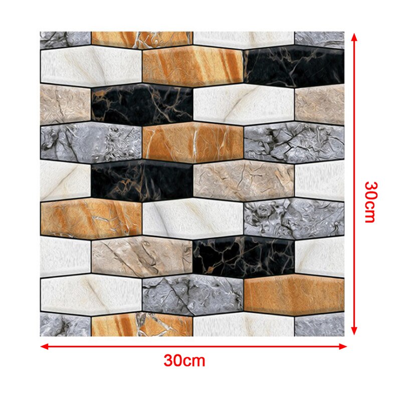 30cm*30cm 3d självhäftande vattentät tegelformad väggdekor badrum heminredning: Default Title