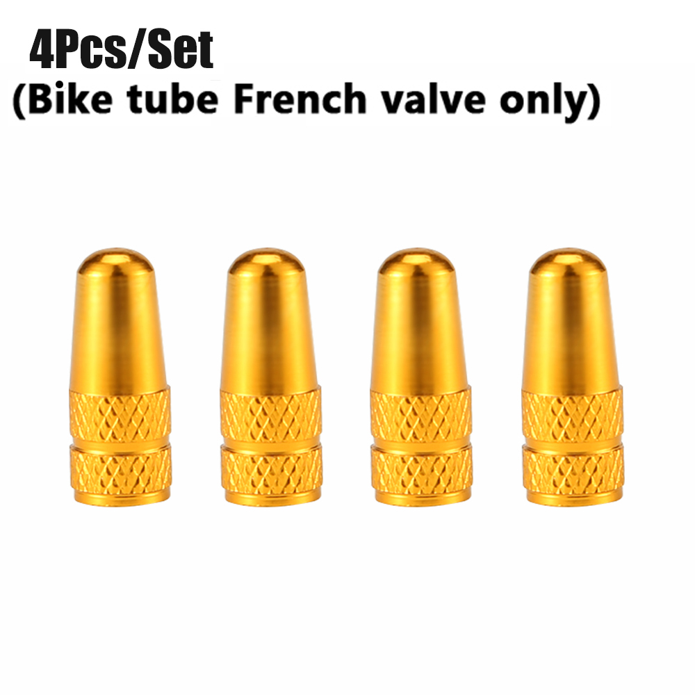 Bouchon de Valve de pneu de vélo couleur arc-en-ciel, bouchons en aluminium pour vannes, capuchon de Valve français, chapeau de pneu de vélo Presta, accessoires vtt, , 4 pièces/ensemble: Lavande