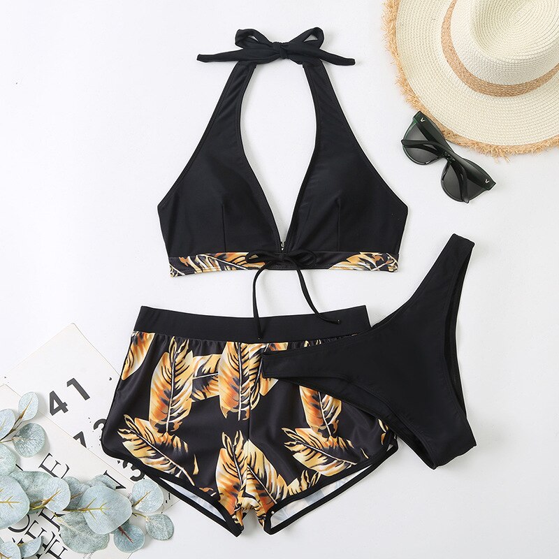 2022 Dames Badpak Bikini Badpak Plus Size Badmode Badpakken 3 Stukken Zwemmen Korte Pak Vrouwen Strand Strand Shorts