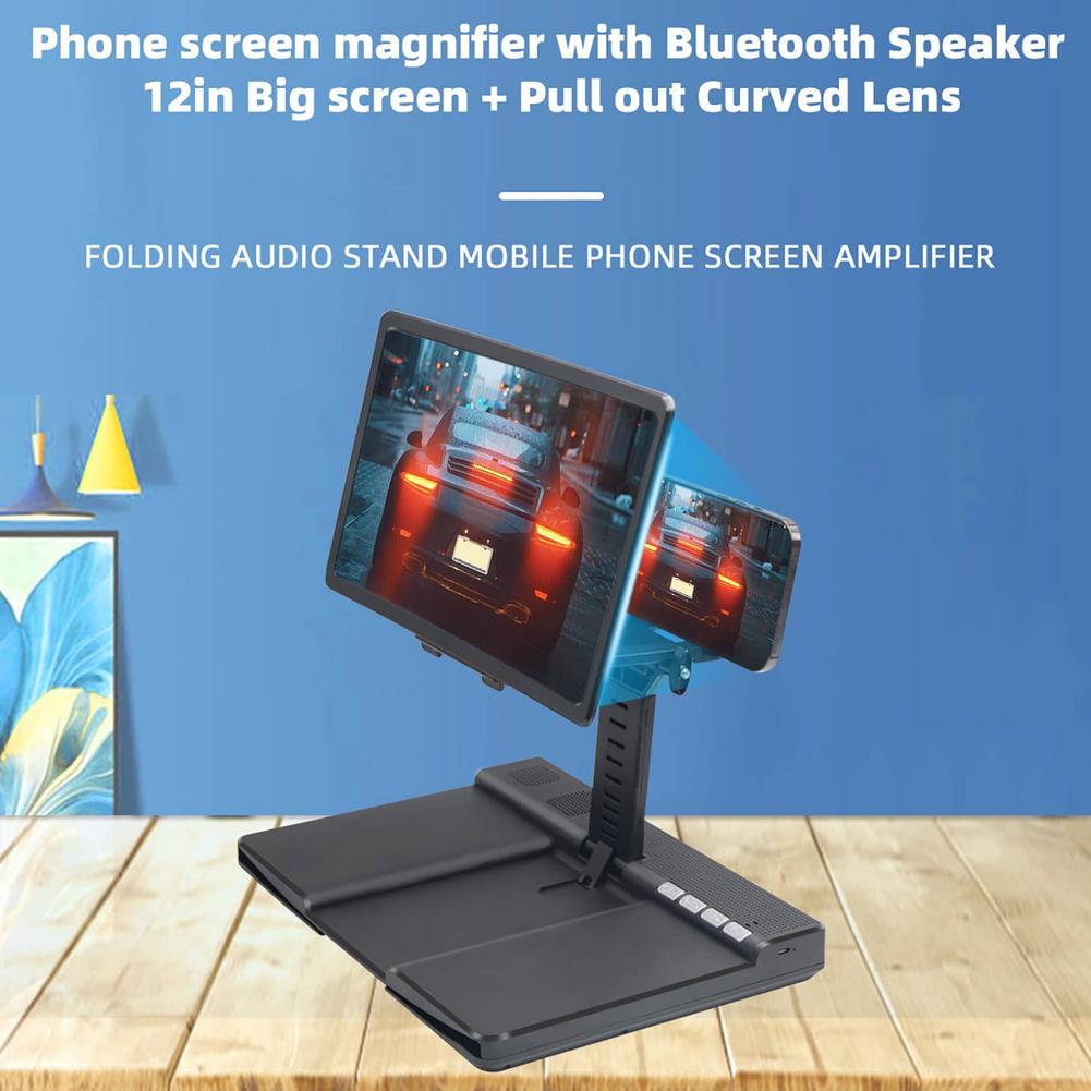 Universal Mobile Phone Screen Magnifier 3D Phone Amplifier Projector Wireless Bluetooth Speaker For IPhone 11/X/8/8 Plus/7/6/6s