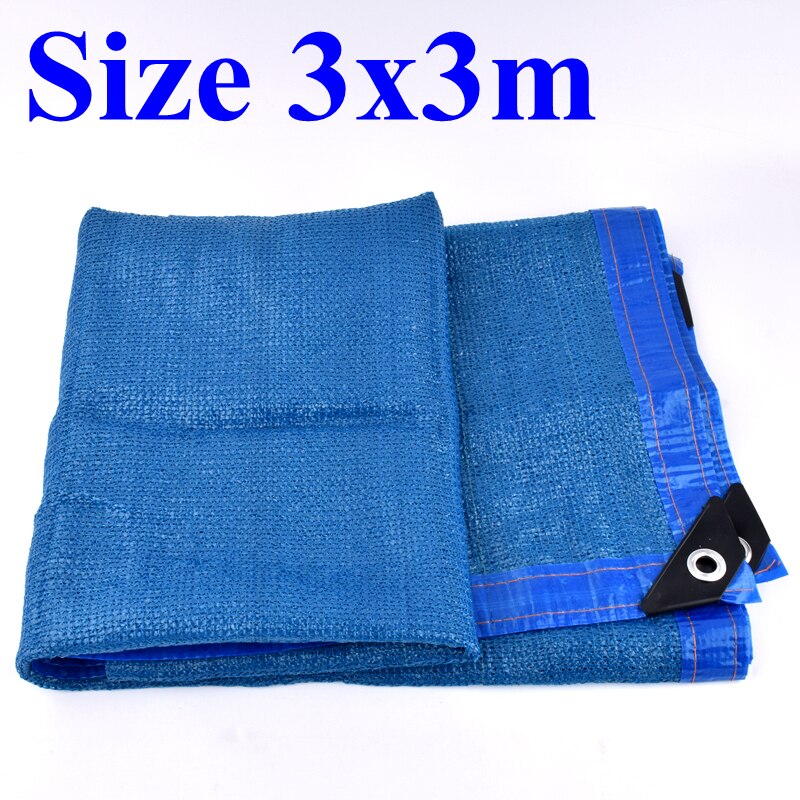 Filet d'ombrage HDPE Anti-UV bleu 8 broches, abri pour plantes succulentes, auvent d'extérieur, couverture de piscine, voile d'ombrage: 3x3m