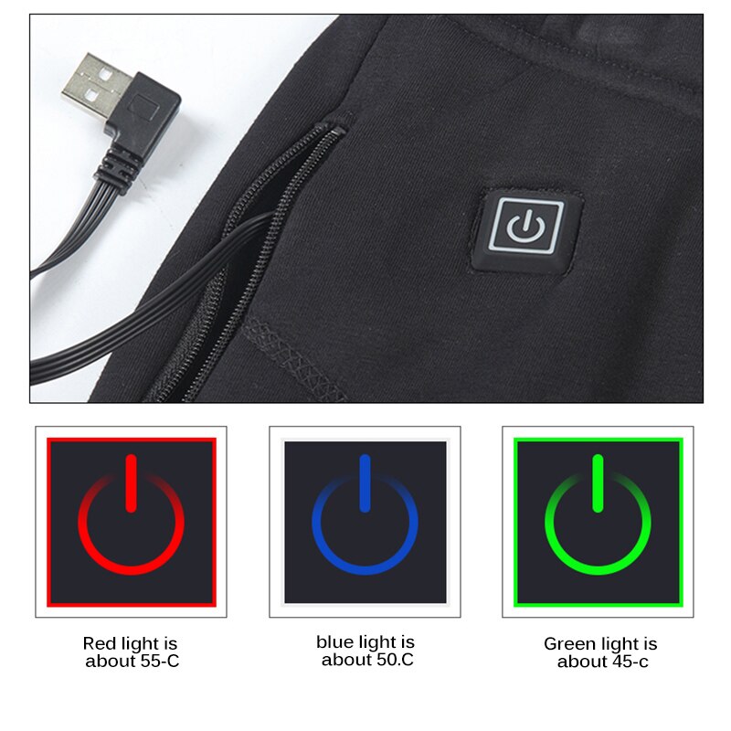 Pantalones calefactables inteligentes para senderismo, pantalones térmicos con infrarrojos, resistentes al viento, para esquiar con recarga USB