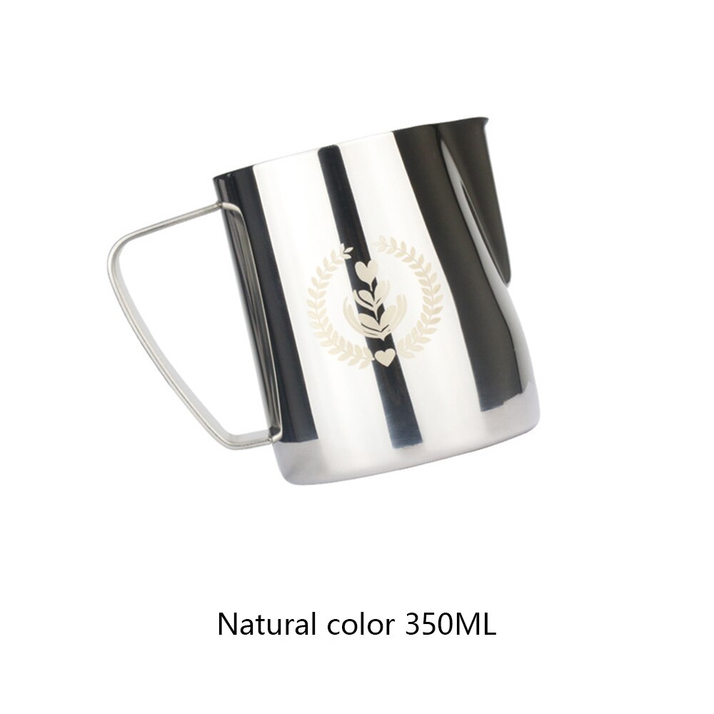 Stainless Steel Cup Coffee Cup Coffee Milk Mug Frothing Milk Latte Jug Coffees Pitcher Mug Craft Latte Frothing Art Jug 600ml: sliver 350ml