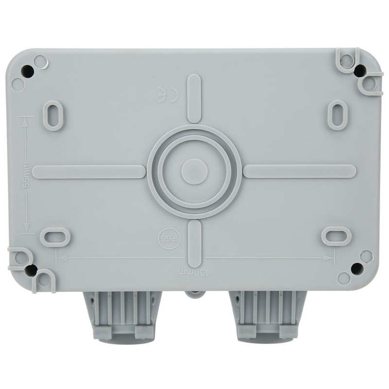 Outdoor Wall Power Socket with 2 3-Hole Socket + 2 Switch Waterproof Electrical Outlets 220V